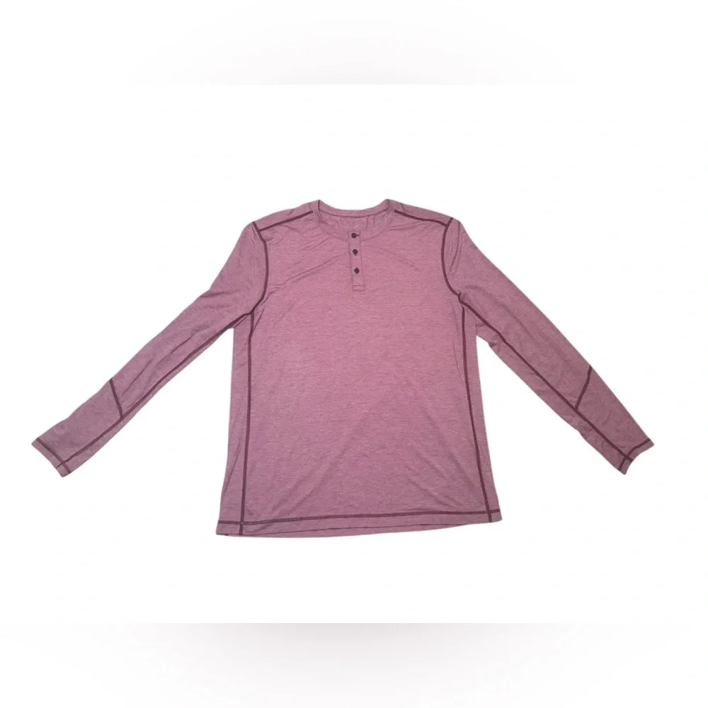Lululemon Men's T.H.E. Henley Heathered Rosewood XXL Athletic Training